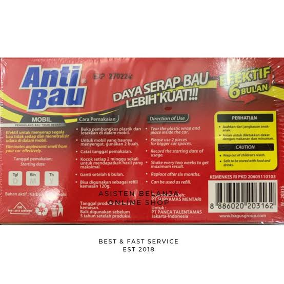 BAGUS Anti Bau Mobil 100g Merah Penghilang Bau Serap Bau yang Kuat