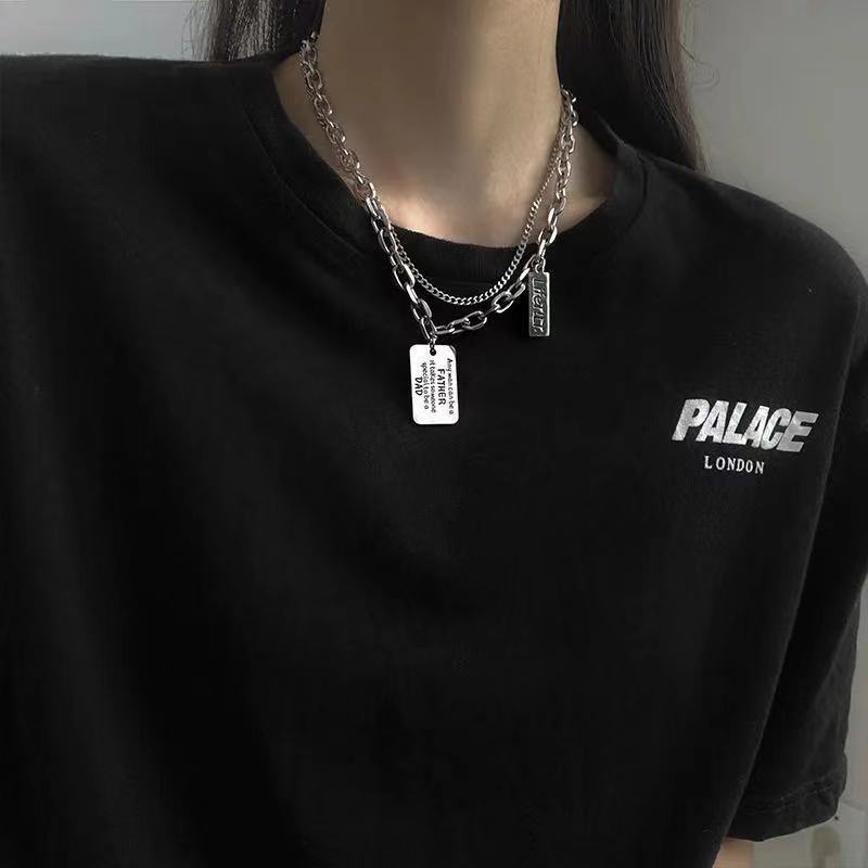 1 titanium baja dekorasi kalung untuk wanita in hip hop baru fashion merek online merah bulu sweter