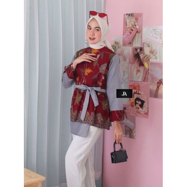 [ BISA COD ] Blouse Batik wanita | Seragam Kantor | By batikid