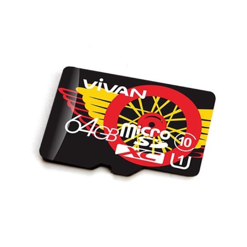 VIVAN V64U10 64G Class 10 Micro SD TF Card - Black + Red - Garansi Resmi 1 Tahun