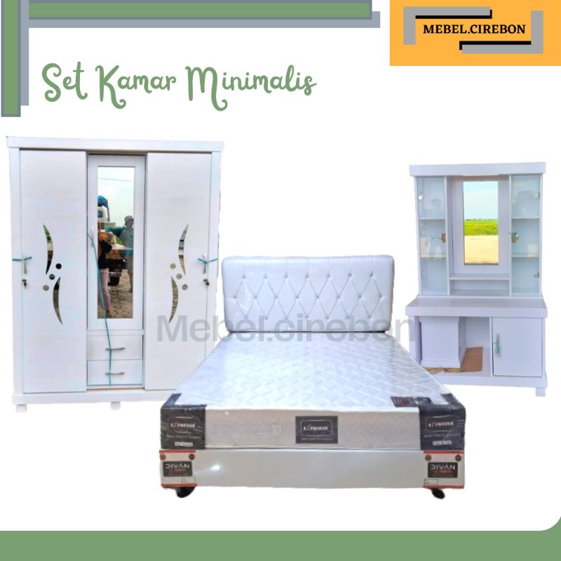Paket Lamaran Seserahan Furniture Kamar Set / Spring bed Full Set 160x200/ Lemari
