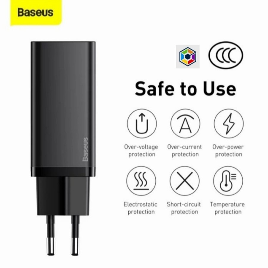 Baseus Charger 65W GaN2 Lite 2port C+C Quick Charger EU Plug