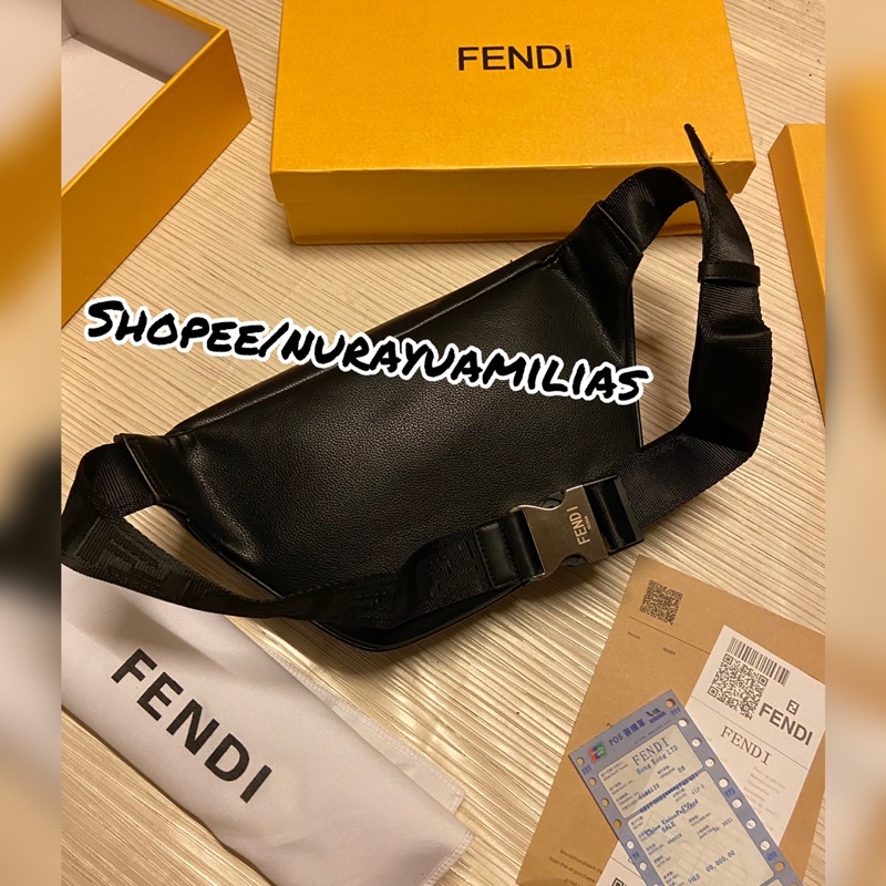 Waistbag pria fendi Monster eyes Import kulit asli Mirror Quality waist bag pria tas selempang Fendi free box