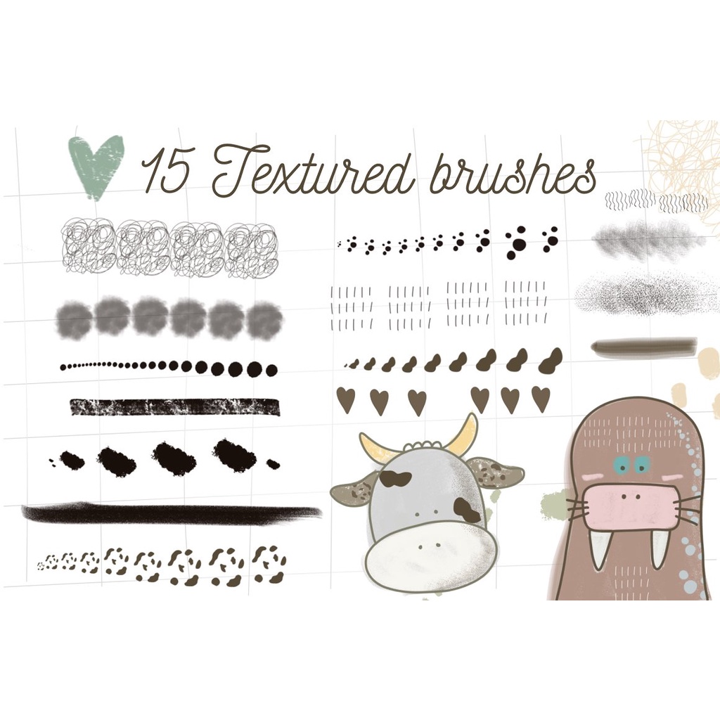 Procreate Brush - Cute Animals Procreate Stamps