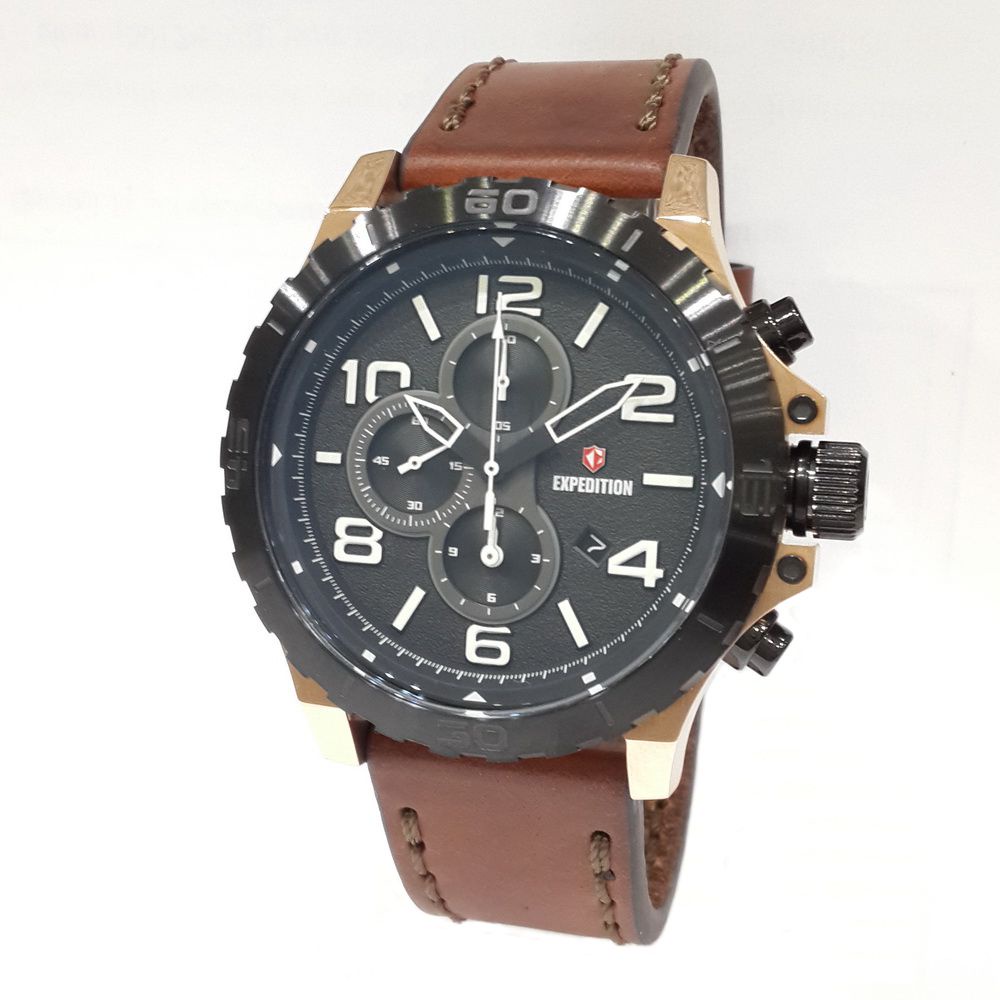 Expedition Chronograph 6778MCL Jam Tangan Pria Tali Kulit
