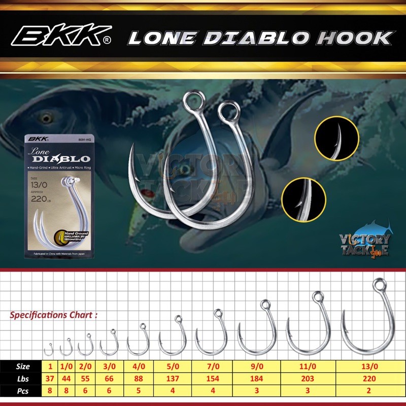 BKK LONE DIABLO INLINE HOOK 8091-5X-HG
