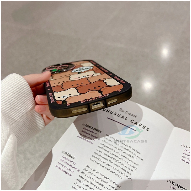 Case Bahan TPU Motif Kartun Kepala Beruang Untuk OPPO A57 2022 A15 A16 A16K A54 A53 A12 A5S A7 A3S A31 A52 A83 A92 A94 A37 F9 A1K 5F F1S