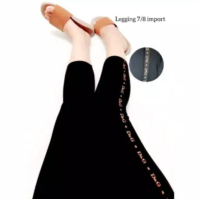 NEW LEGGING IMPORT 7/8 D&amp;G LIST COKLAT/LEGGING MURAH