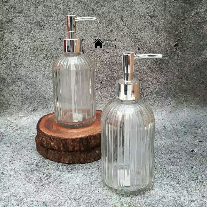DISPENSER SABUN CAIR KACA 400 ML/BOTOL SABUN MANDI CAIR