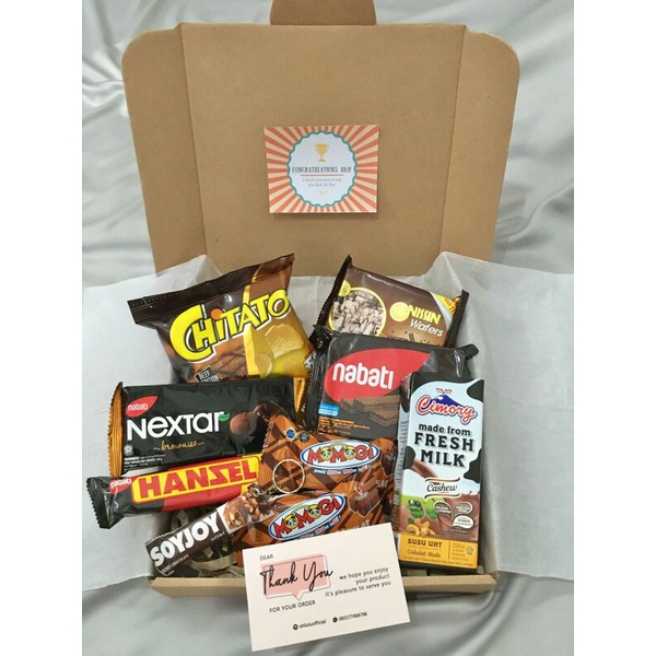 

SNACK BOX BROWN / HAMPERS/ GIFT BOX/ HADIAH ULANG TAHUN/ HADIAH WISUDA