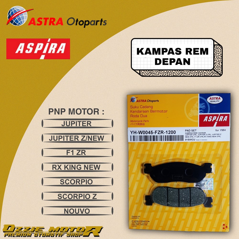 ASPIRA DISPAD KAMPAS REM DEPAN JUPITER RX KING NOUVO ORIGINAL ASTRA FZR-4US