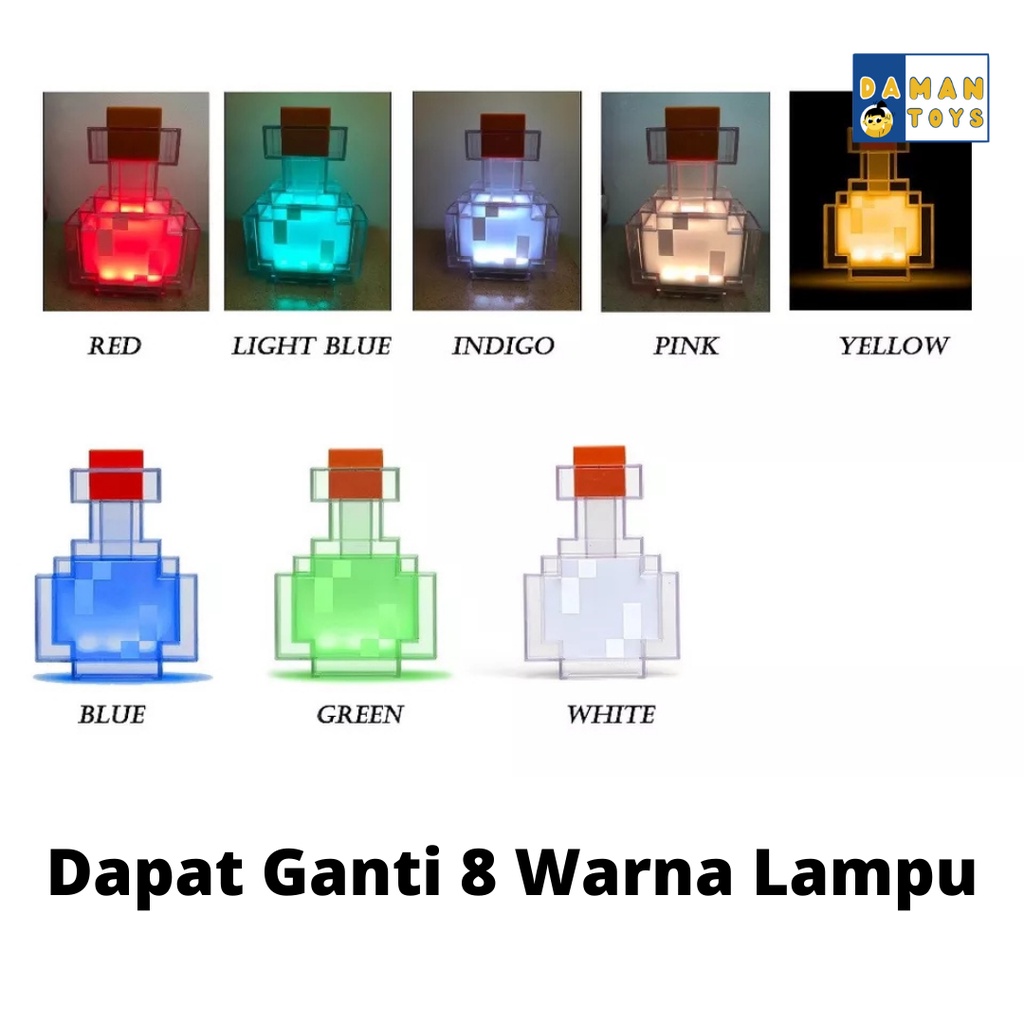 Figure Minecraft Creeper Sway Light Potion Bottle Light Lampu Tidur Karakter Lucu kado ulang Tahun Anak