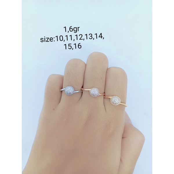 CINCIN SILANG SETENGAH BOLA MP CORR FULL/ CINCIN PERAK ASLI SILVER 925 LAPIS EMAS/ CINCIN FASHION WANITA TERBARU