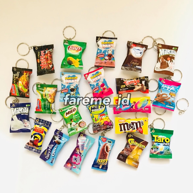 GANTUNGAN KUNCI MINIATUR SNACKS GANCI SNACK SOUVENIR PERNIKAHAN UNIK OLEH OLEH