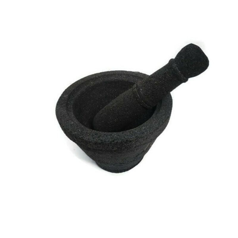 Lumpang alu batu asli D: 18cm/ mortar pestle / tumbukan jamu bumbu