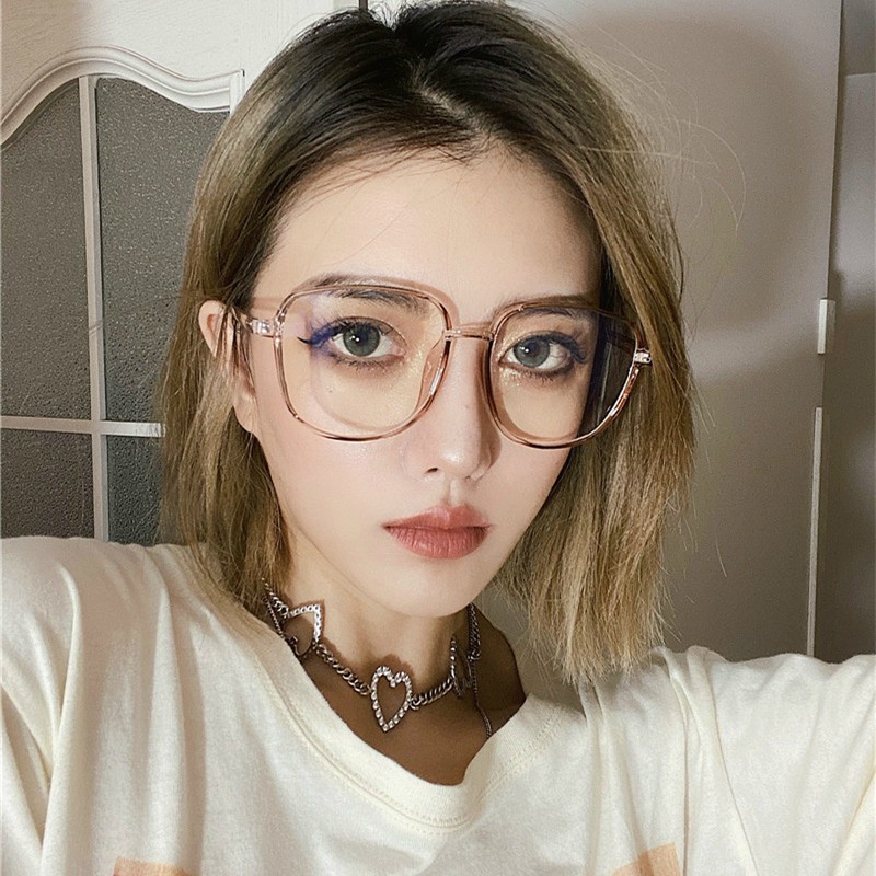 Kacamata Hitam Wanita Model Korea Polygonal Frame Besar