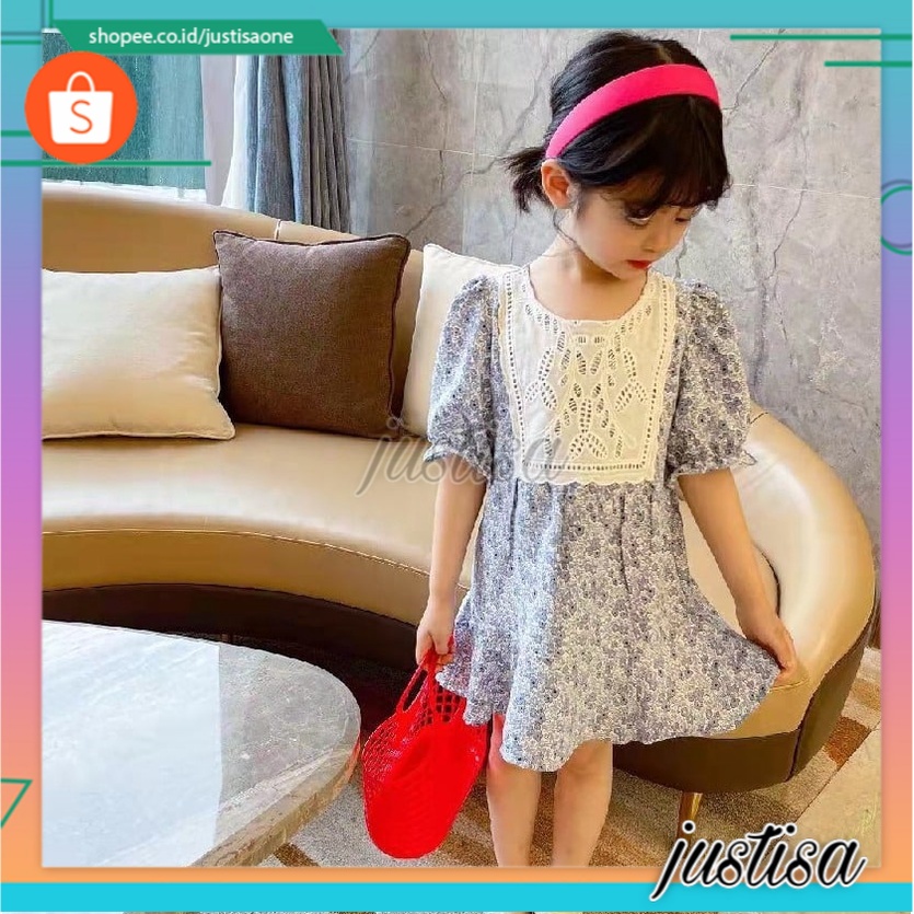 Promo !! Dress anak perempuan / dress korean style / Dress big renda line uk 1-4thn