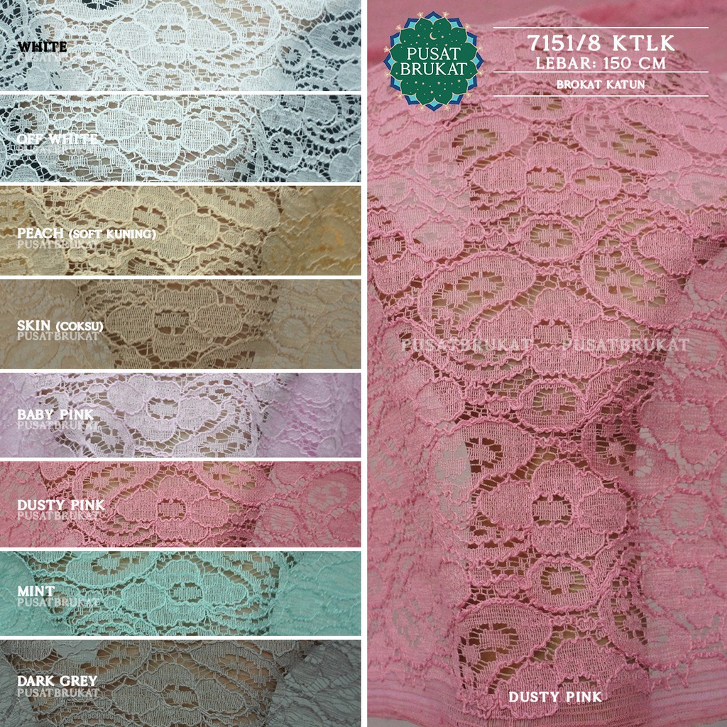 KAIN BRUKAT KATUN KEONG - 7151 KTLK - BAHAN BROKAT KATUN MOTIF KEONG [harga per 0.5m]