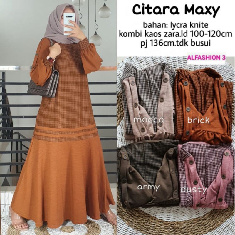 Maxy dress citara bahan lycra knit