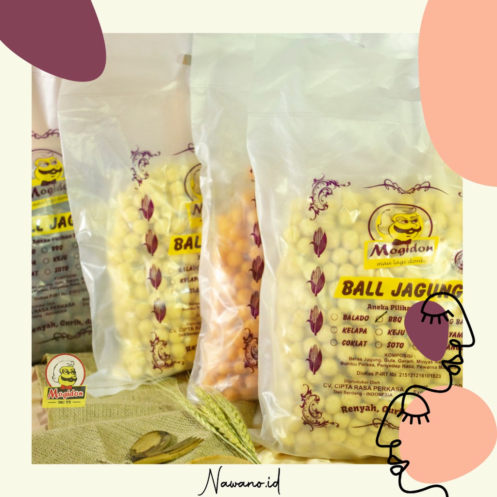 Mogidon Ball Jagung 500 gr / Cemilan Snack (MOGIDON x NAWANO.ID)
