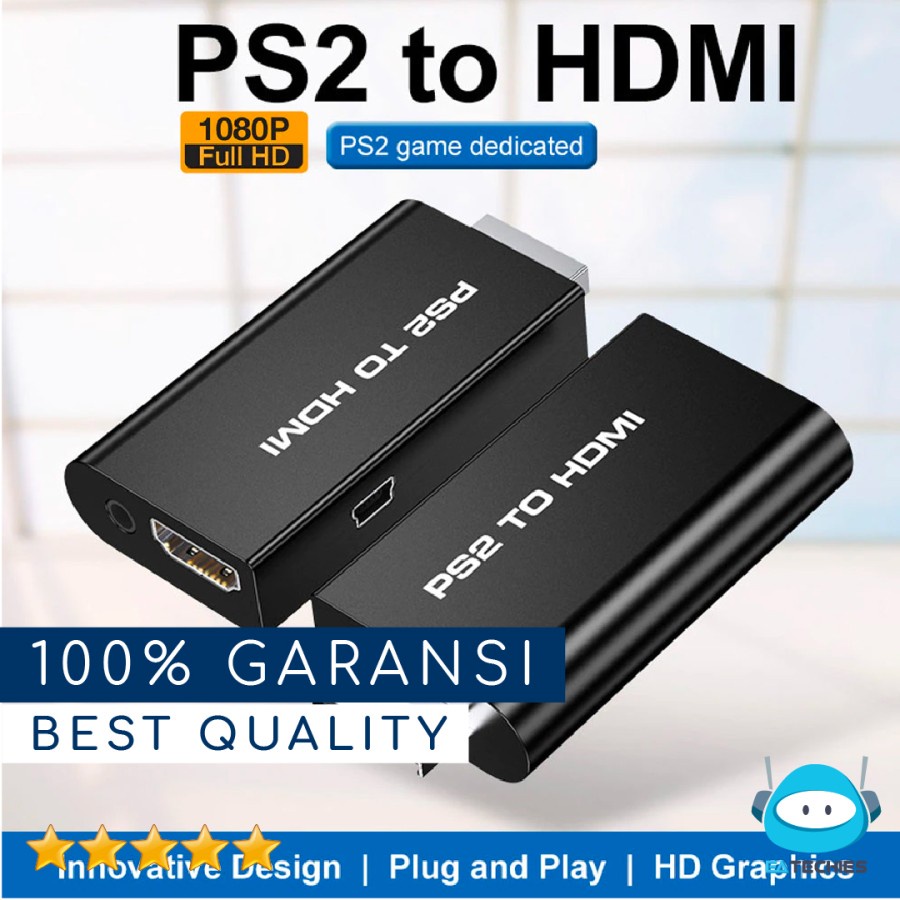 PS2 to HDMI Audio Video AV Adapter Converter 3.5mm Audio Output