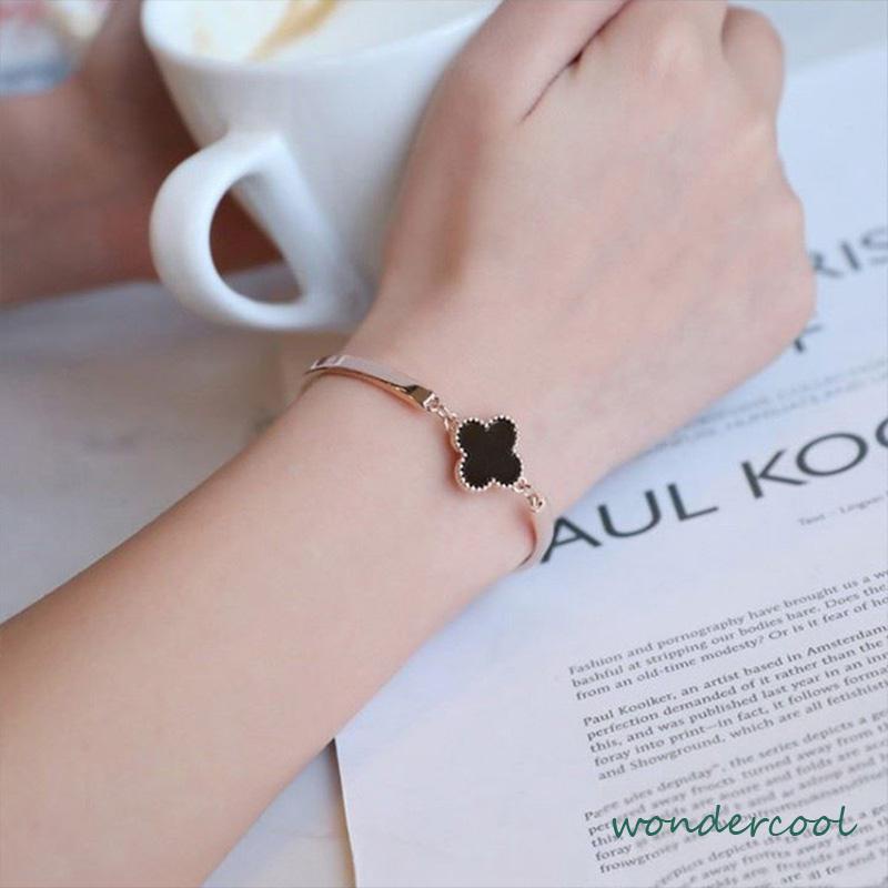 Fashion Jewelry Empat Daun Semanggi Gelang Menawan Desain Sederhana Perhiasan Wanita-Won