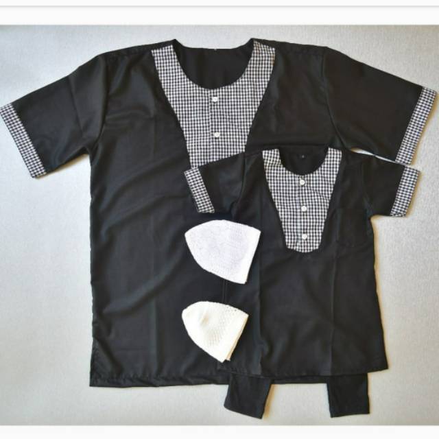 BAJU KOKO TURKI ANAK DAN AYAH / KOKO TURKI ANAK LAKI LAKI / BAJU KOKO TURKI BAYI [ HITAM]