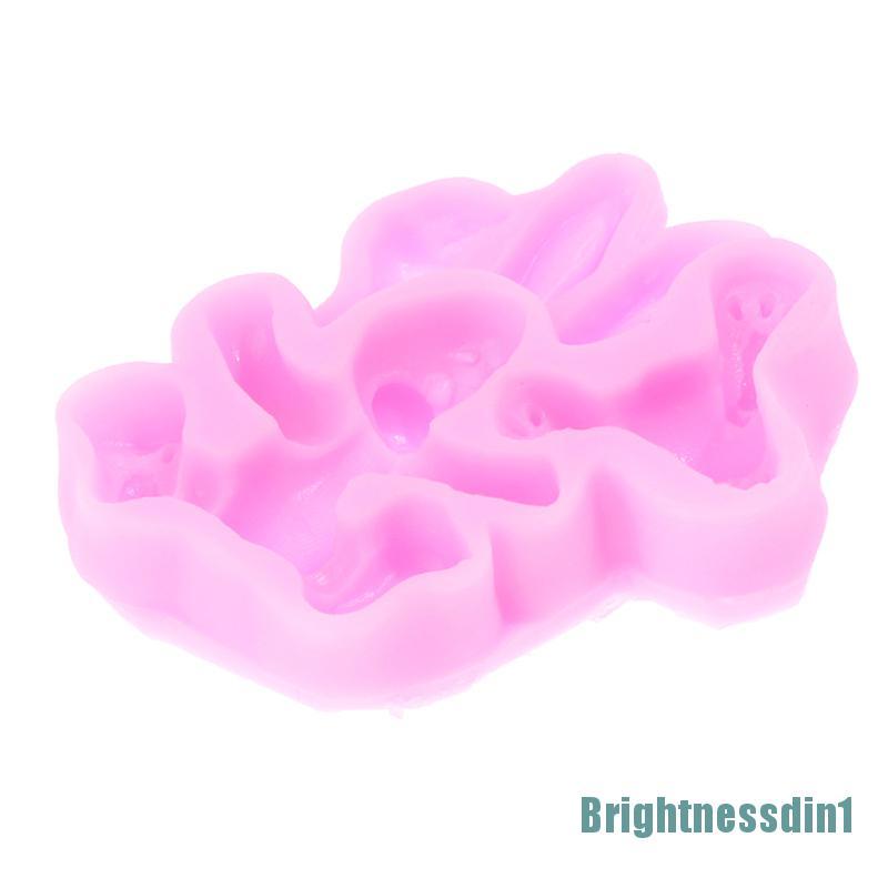 [Brightnessdin1]3D Rabbit Easter Bunny Silicone Mould Fondant Cake Molds Cupcake Tools Kitchen