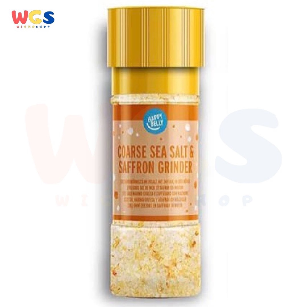 Happy Belly Coarse Sea Salt &amp; Saffron Grinder 60g - Garam Laut