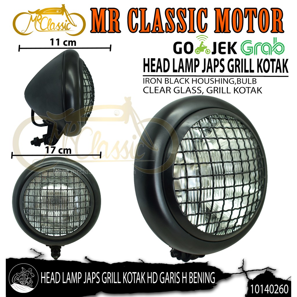 Jual Head Lamp/Lampu Depan Japs Grill HD Garis Kotak Hitam Bening ...