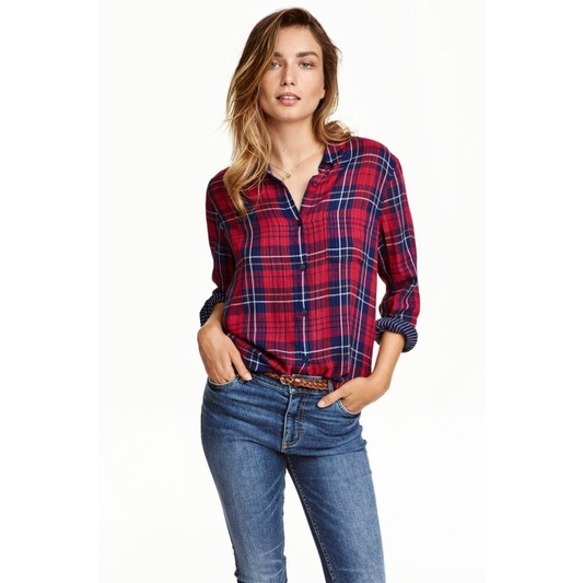 Hm flanel cotton blouse