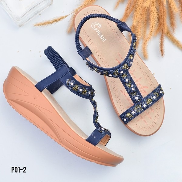 GSW Sandal Wedges Wanita Import Sendal Wanita Premium FREE Kotak ( P01-2 ) / ( P01 )