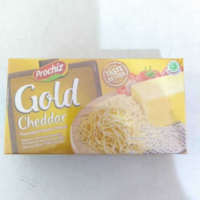 

Keju Gold Cheddar Merk Prochiz