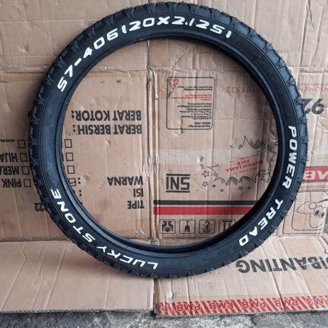 Ban luar sepeda bmx 20 x 1.75 mini 20 x 2.125  PTT lucky stone