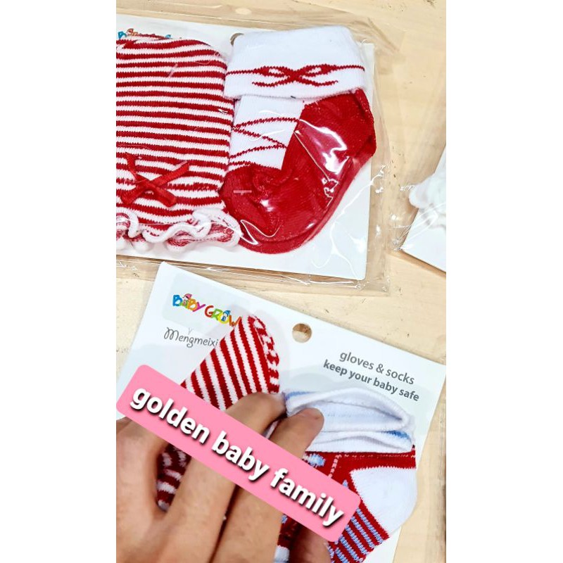 1 Paket Set Sarung Tangan (Mitten) Bayi dan Kaos Kaki Bayi Baby Grow