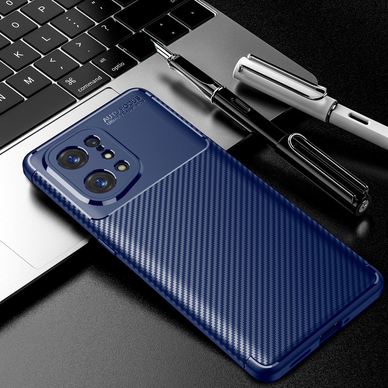 Soft Case Silikon Tekstur Carbon Fiber Shockproof Cover OPPO Find X5 X5 Pro