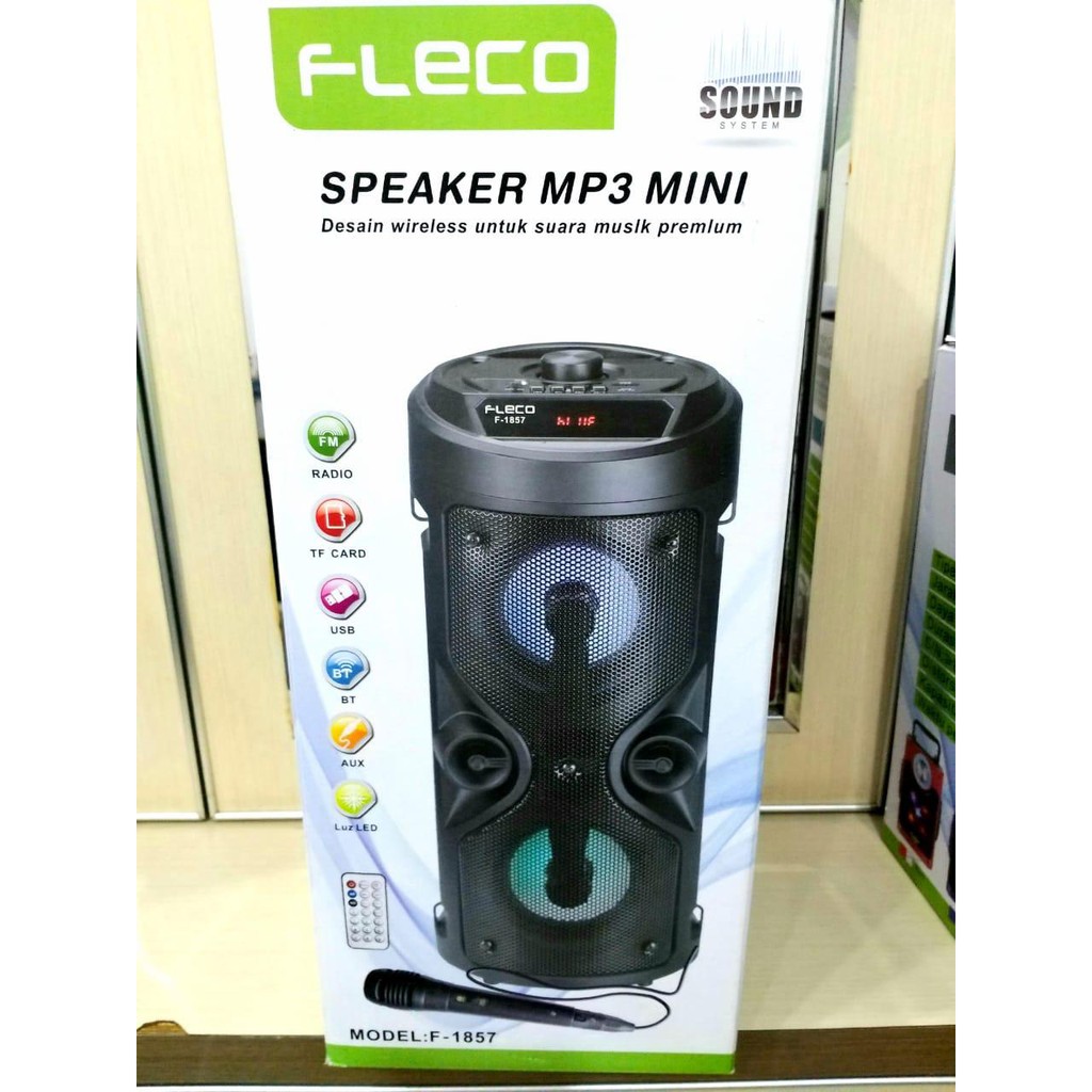 Speaker Bluetooth MP3 / Speaker Salon Bass / Speaker Fleco F-1857 / Free Mic Karoke / Speaker Radio