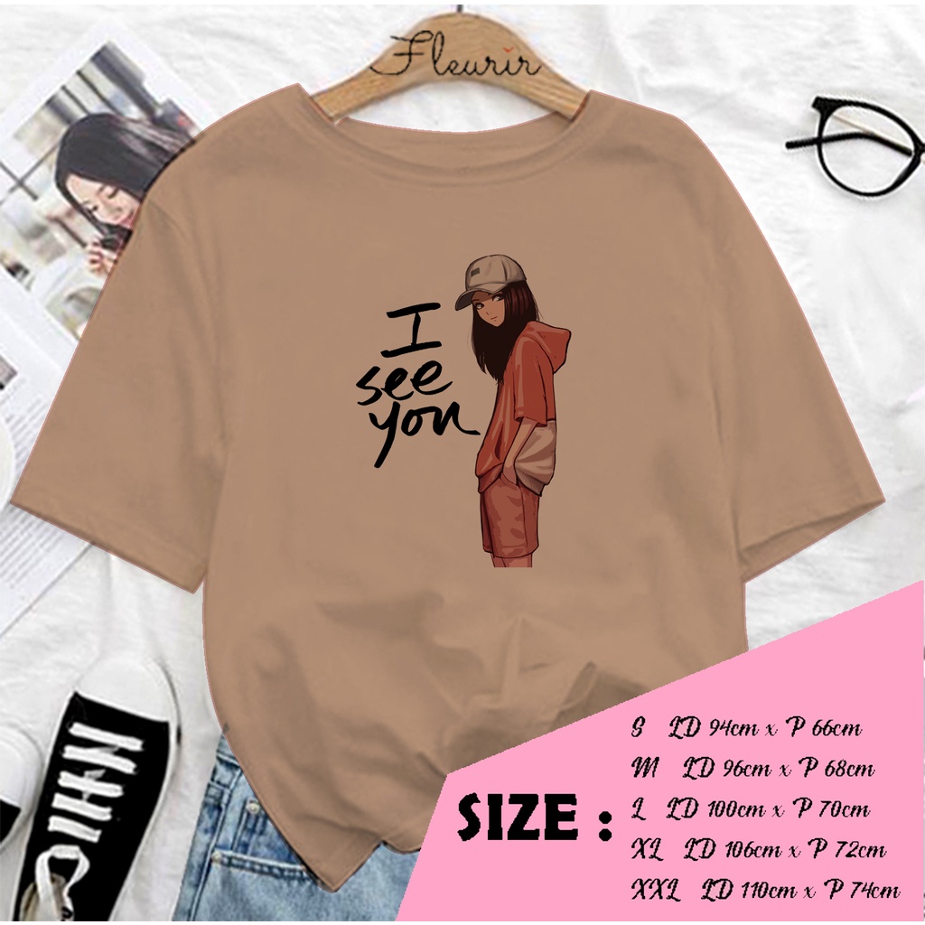 FLEURIR - KAOS I SEE YOU WANITA PRIA REMAJA DEWASA UNISEX TSHIRT JUMBO