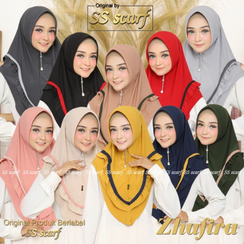 Jilbab Instan Hijab Bergo Kerudung Instan Khimar Zhafira Ori SS Scarf