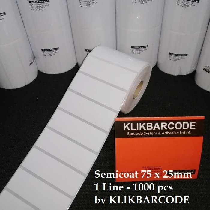 

Label Barcode ukuran 75x25 Single Line ( isi 1000 pcs ) Semicoated