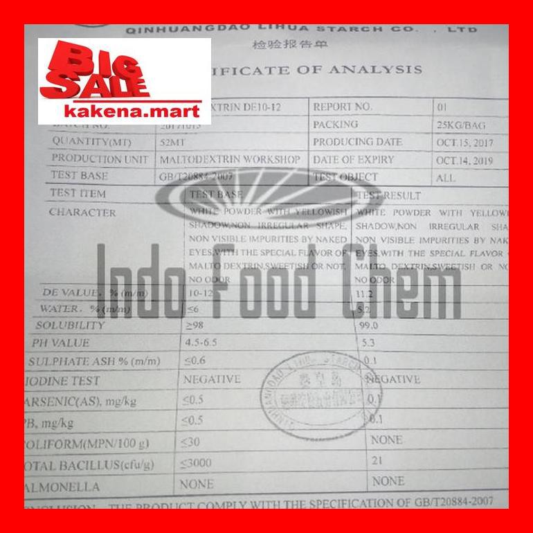 

Kak8Vitxd Maltodextrin / Dextrin Ex Lihua, Filler Produk Dgn Rasa & Aroma Netral S50K50A