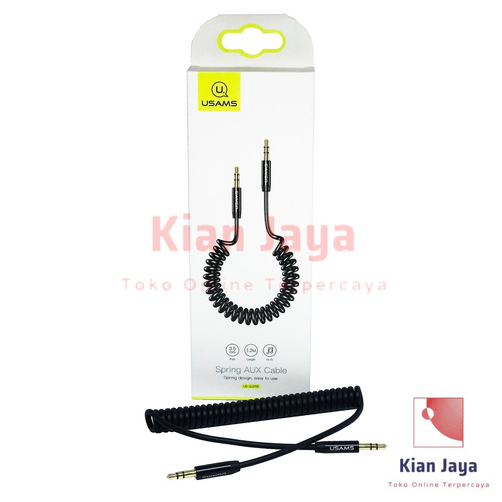 Usams Kabel aux 1in1 Model Spring Hifi Stereo Audio Original