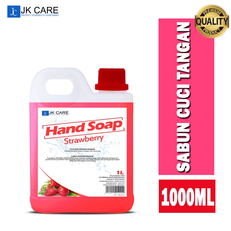 JKCARE Sabun Cuci Tangan Antiseptik Antibacterial Hand Soap1000mL Strawberry