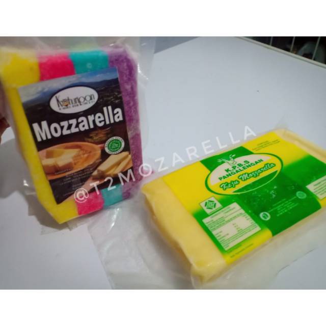 Paket  isi 1 keju mozarella kpbs 250gr dan 1  keju mozarella rainbow 210gr