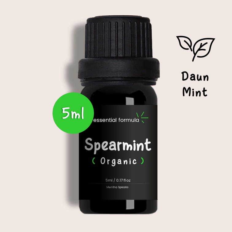 5ml Organic Spearmint Essential Oil Daun Mint Murni 100%