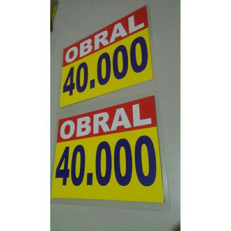 

Harga Obral Laminating /1Folio dapat 2 pcs / Hargaobral / Obralan / Bandrol Harga
