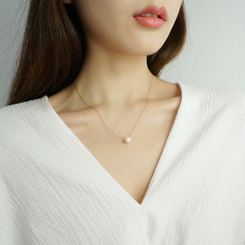 Women Sweet Simple Imitation Pearl Pendant Necklace