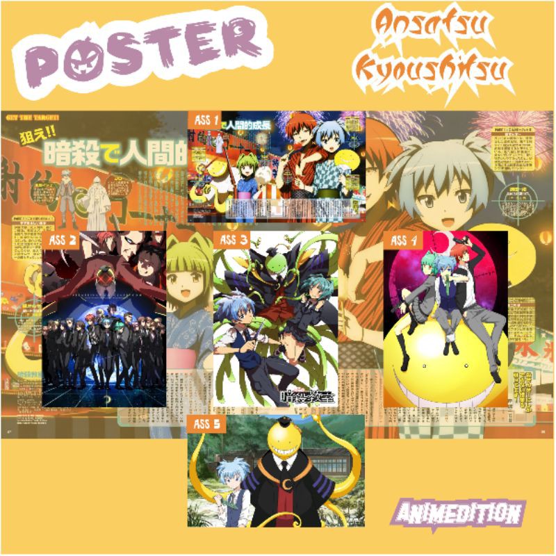 Poster Anime Ansatsu Kyoushitsu Nagisa Shiota Kaede Kayano Karma Akabane Yuma Isogai Tomohito