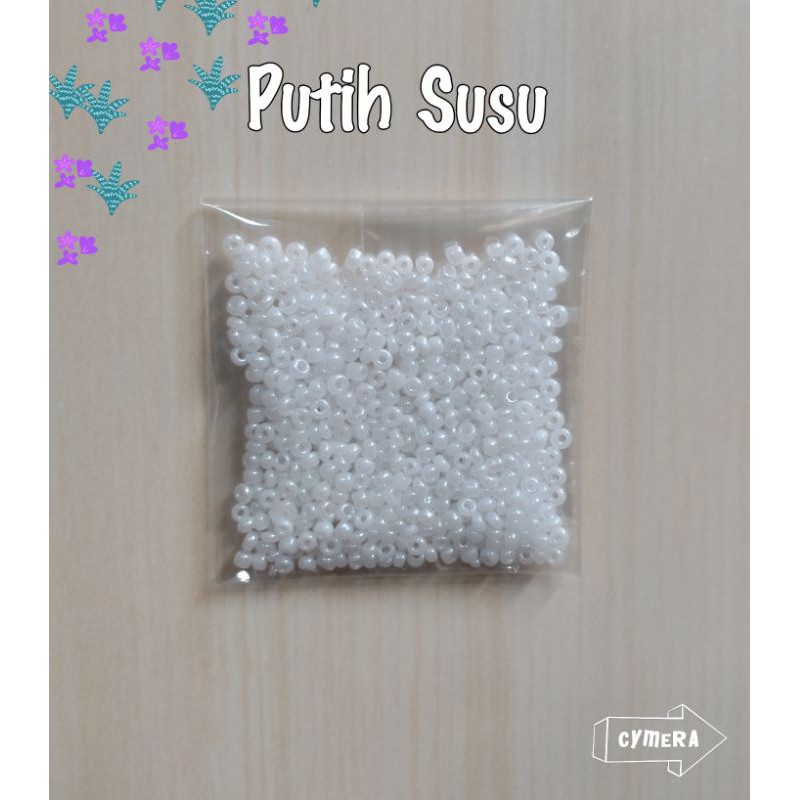 Manik Mote Payet Pasir 10 gram -  Putih Susu