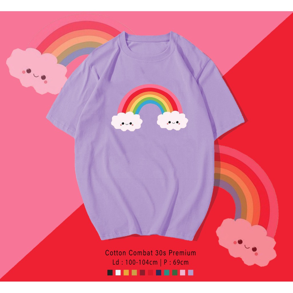 RAINBOW PELANGI KEHIDUPAN SMILE KAOS DESIGN PREMIUM  / TERMURAH